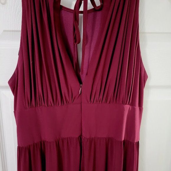 R&M Richards burgundy wine color maxi gown dress with sequin waist Size … - Picture 4 of 8